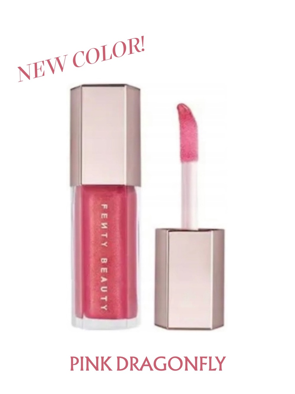 NIB FENTY BEAUTY Gloss Bomb Lip Luminizer in Pink Dragonfly - .30 oz DMGD